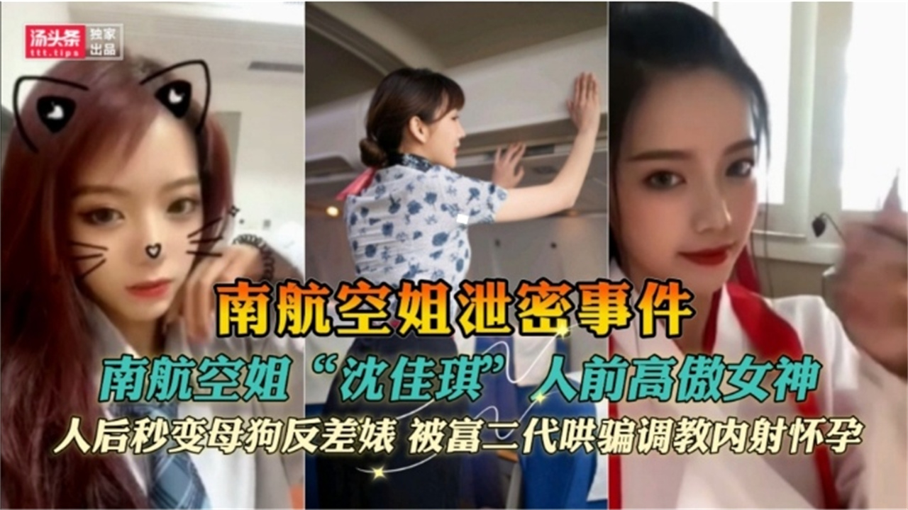 南航空姐泄密事件南航空姐沈佳琪人前高傲女神人后秒变母狗反差婊被富二代哄骗调教内射怀孕