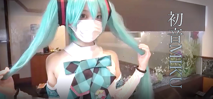 P站萌妹子_白黑小熊角色扮演初音Miku口交性爱内射