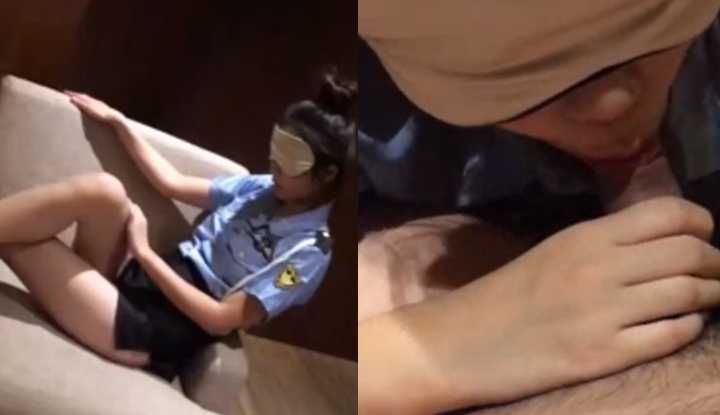 学妹穿上女警制服好诱惑  蒙眼狂干不停吟叫