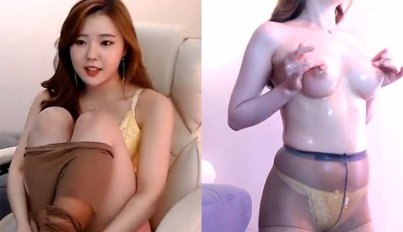 [韩国] 长发美乳正妹上演湿背秀，要挑逗你到不行~