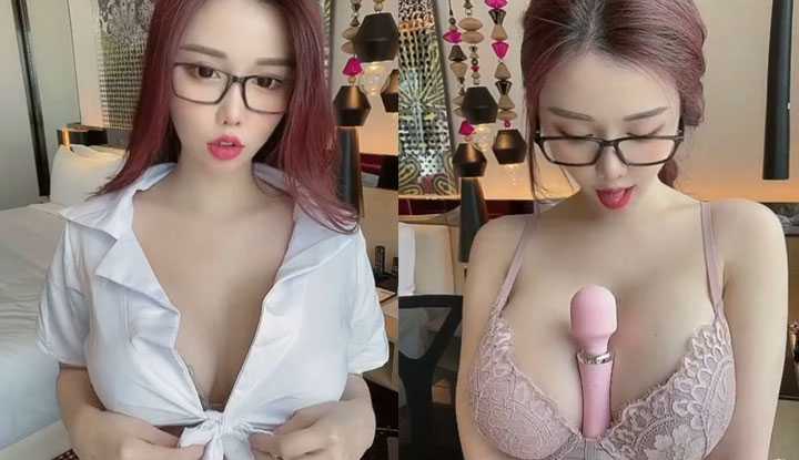 [新加坡] 周甄娜 Jenna Chew～巨乳妹大玩电动按摩棒～