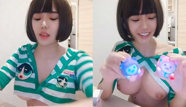 短发巨乳萌妹上空开箱好精采～