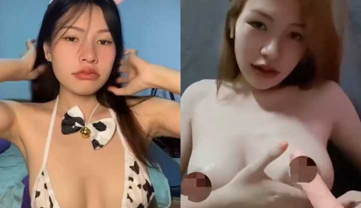 [泰国] 乳牛骚妹用肉棒挑逗奶头诱惑，想要帮你做个乳交服务